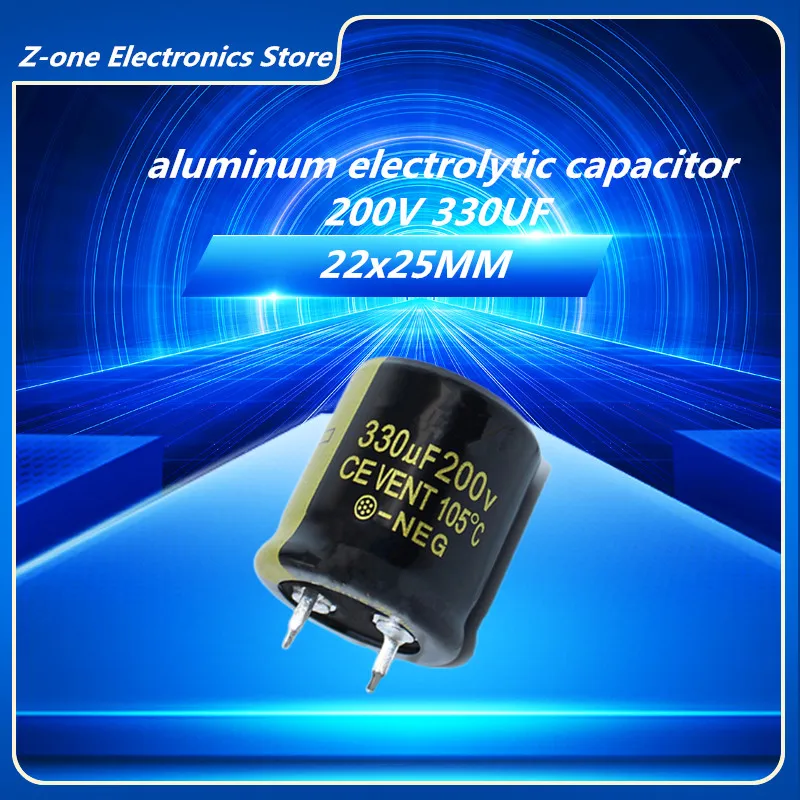 1-5pcs 200V330UF 200V 330UF 22x25mm High quality Aluminum Electrolytic Capacitor High Frequency Low Impedance ESR