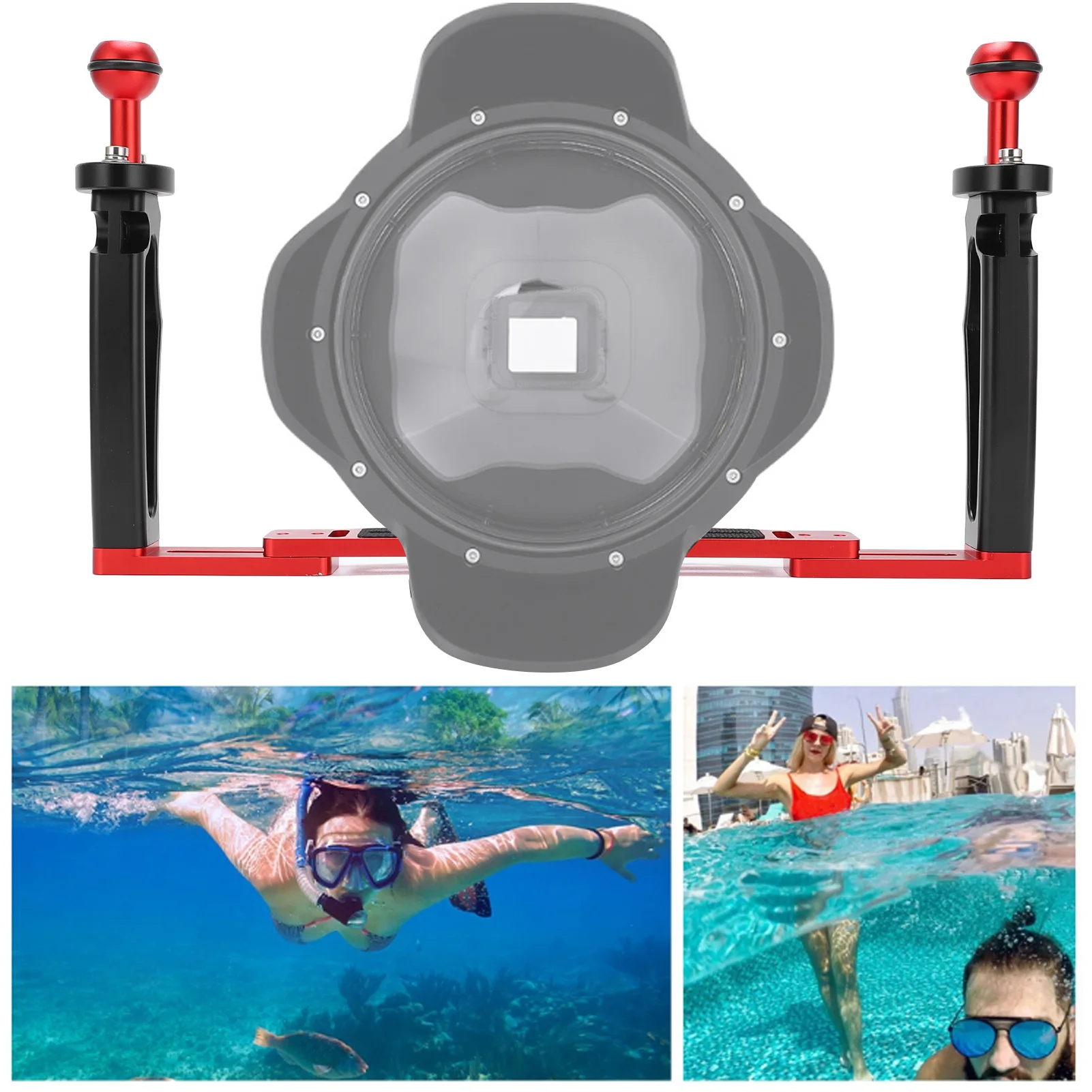 Diving Camera Housing Tray Stabilizer Dual Handle Tray Stabilizer Rig Diving Underwater Camera Housing with Shutter
