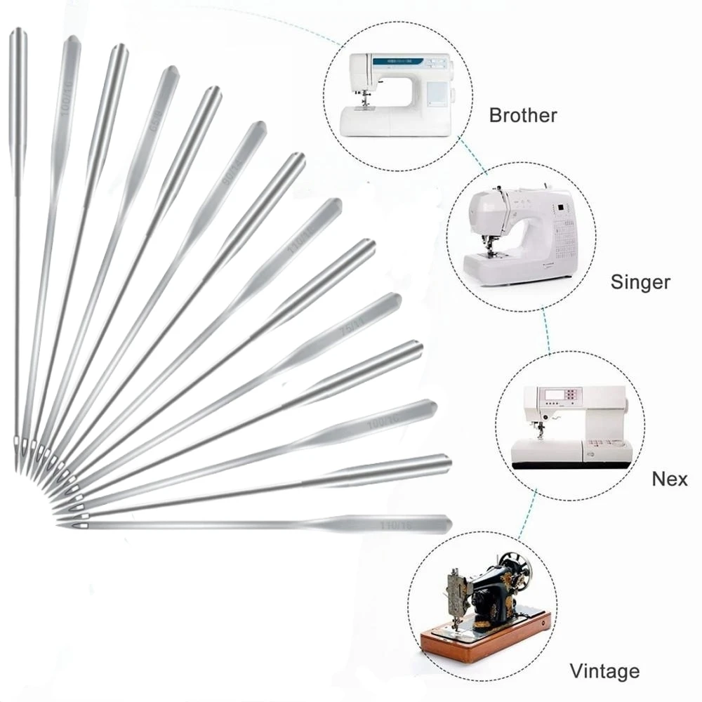 Sewing Machine Tools Sewing Accessories 10 Pcs Sewing Machine Needles Kit #11 #12 #14 #16 #18 For Janome Singer Brother