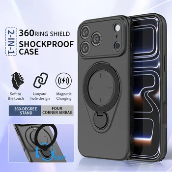 360° Rotating Magnetic Stand For Magsafe Phone Case For iPhone 17 16 Pro Max Air 17Pro 16Plus Armor Shockproof Protective Cover 1