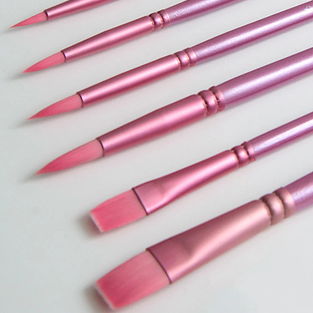 Watercolor Paint Brushes 4/6Pcs with Wooden Handle for Miniature Model
