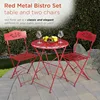 Indoor/Outdoor 3-Piece Bistro Set Folding Table and Chairs Patio Seating 3