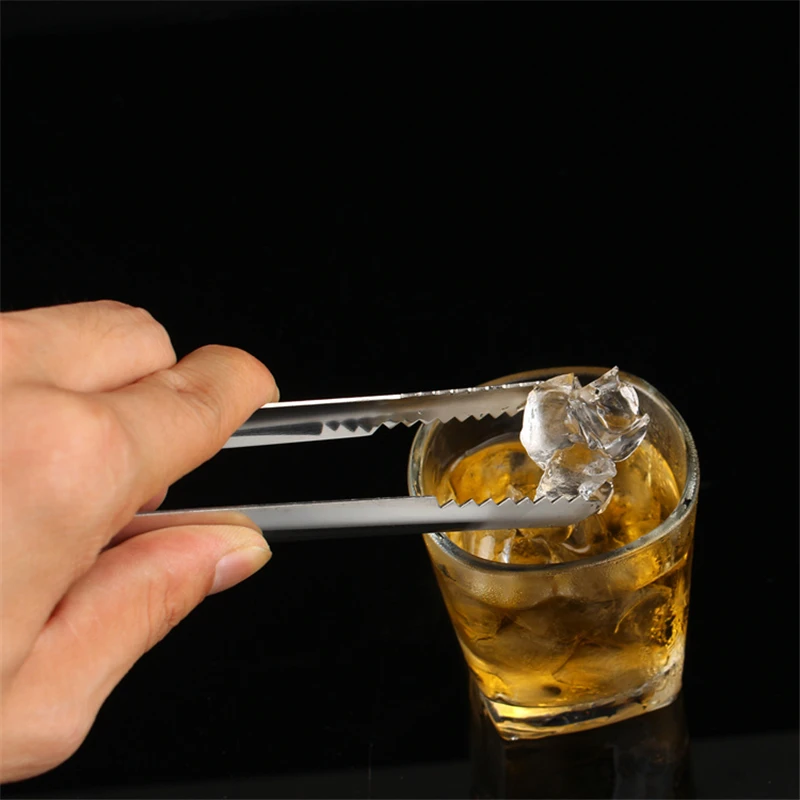 Stainless Steel Barbecue BBQ Clip Bread Food Ice Clamp Ice Tongs Bar Kitchen Accessories