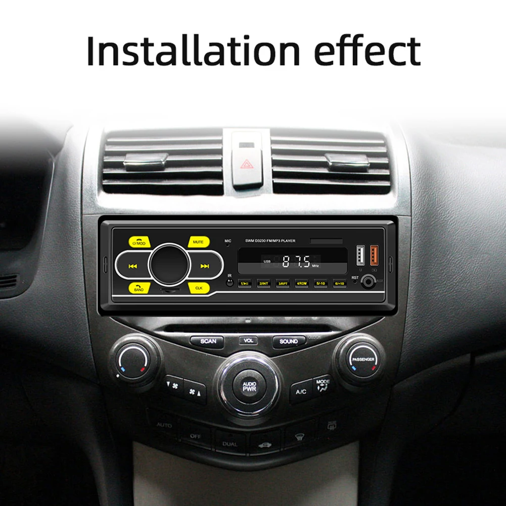 D3230 Car Radio V5.0 MP3 Player FM Radio LED Display 7 Color Button Lights Dual USB Port Stereo Audio Receiver car mp3 player