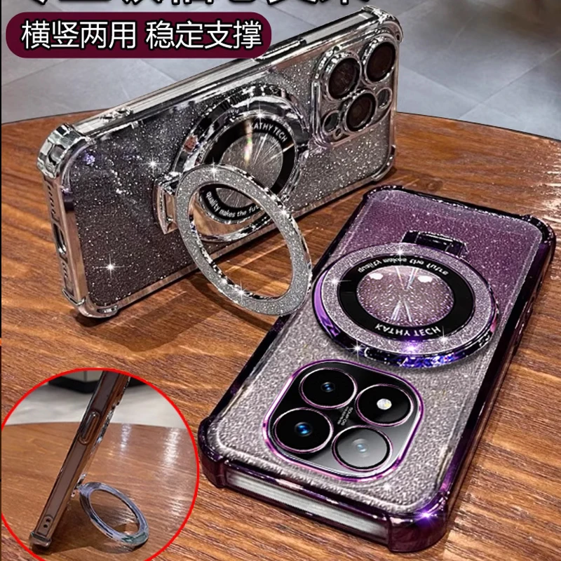 Glitter Crystal Bracelet Phone Holder Case - Shockproof Bracket Cover