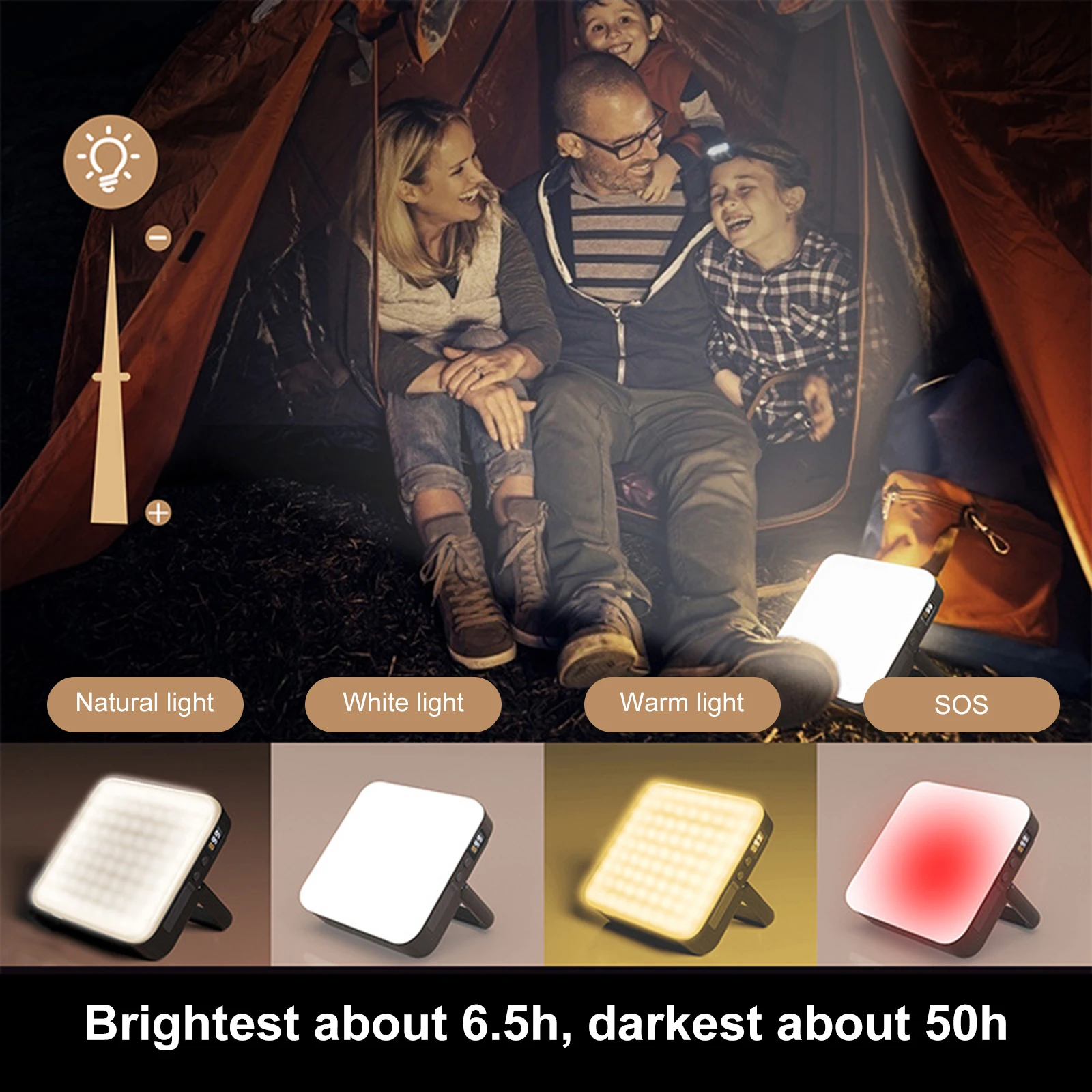 Description Picture 4 of itemWaterproof Tent Lamp 1000LM 13500mAh LED Hanging Camping Lights Type-C Micro USB Charging Emergency Power Bank Outdoor Lighting