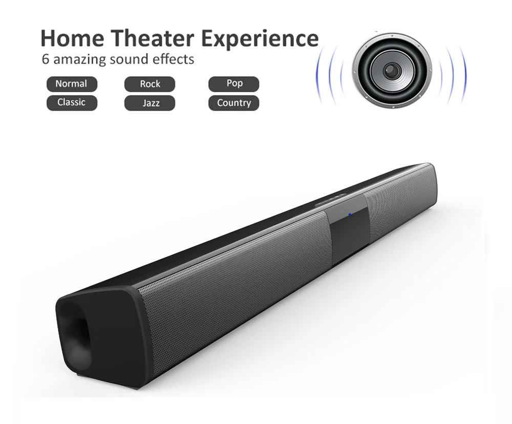 Bluetooth 5.0 Soundbar Speaker BS-28B Stereo Surround Sound Home Cinema System F