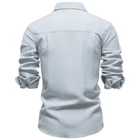Chemise à manches longues pour homme, style Old Money, texture froissée, taille européenne, décontractée pour le travail, nouvelle arrivée printemps 2