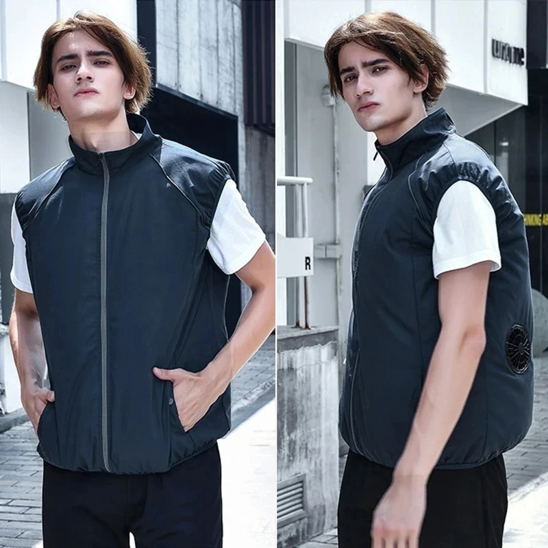 summer Men Cool Vest Wearable Cooling Fan Vest Air-conditioned Clothes Evaporative Cooling Construstion Vest for men