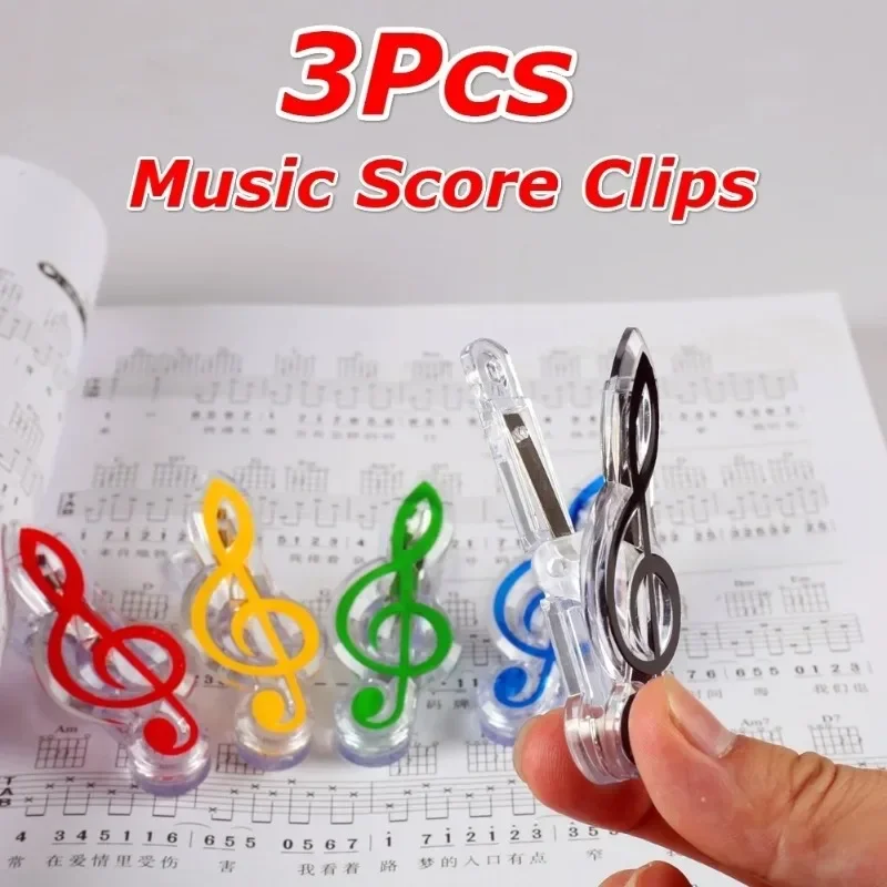 Paper Clips 3Pcs Set Book Paperclips Sheet Steel Spring Score Funny Mini Music Folder Clip