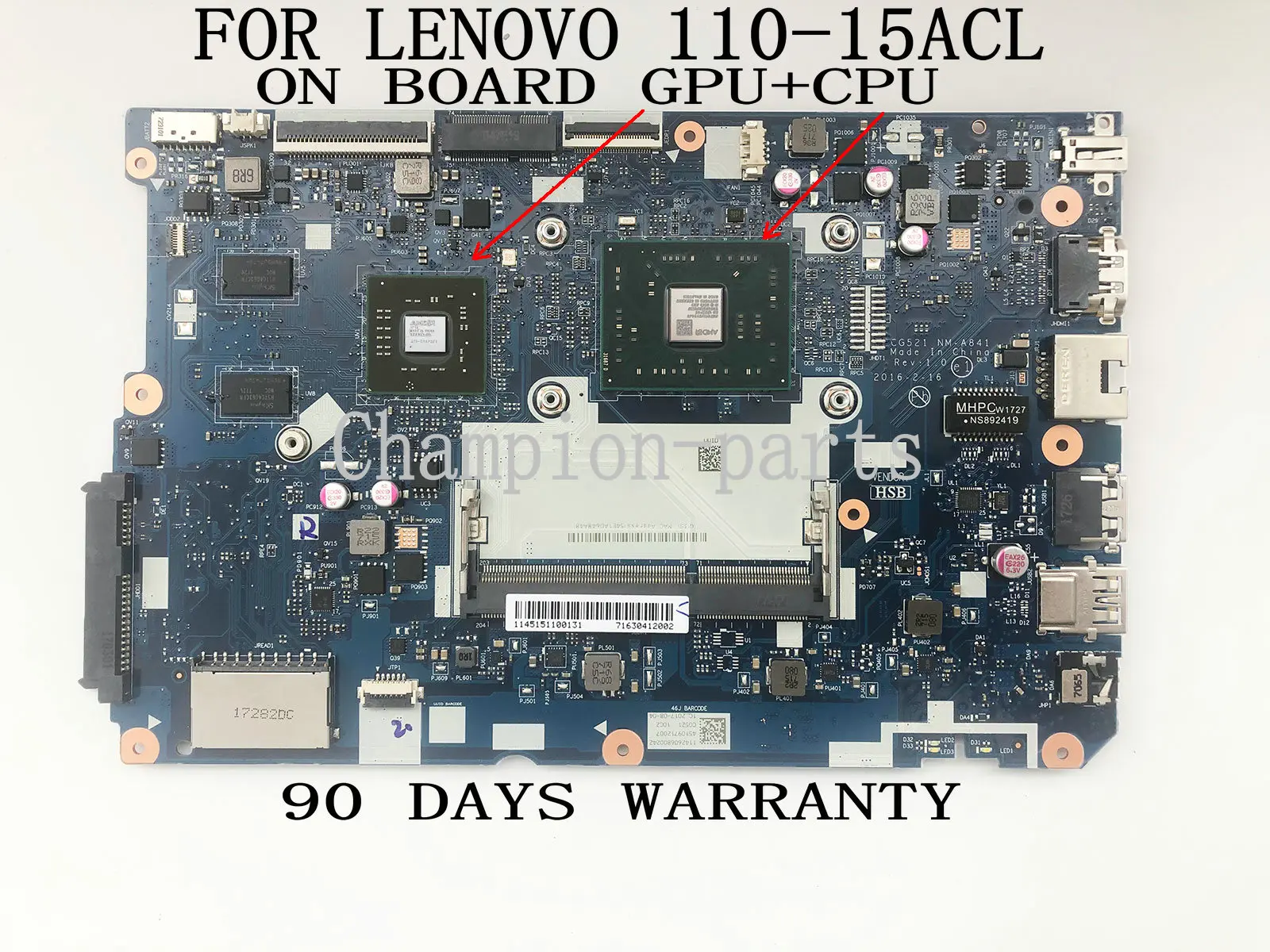 

В наличии, CG521 NM-A841 REV: 1,0 материнская плата для Lenovo IdeaPad 110-15ACL, материнская плата с AMD CPU R5-M330 GPU