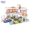 Children's  Diy Play House Toy Built-up Villa School Hospital  Assembling Small Furniture  Castle Doll House Girl Christmas Gift 5
