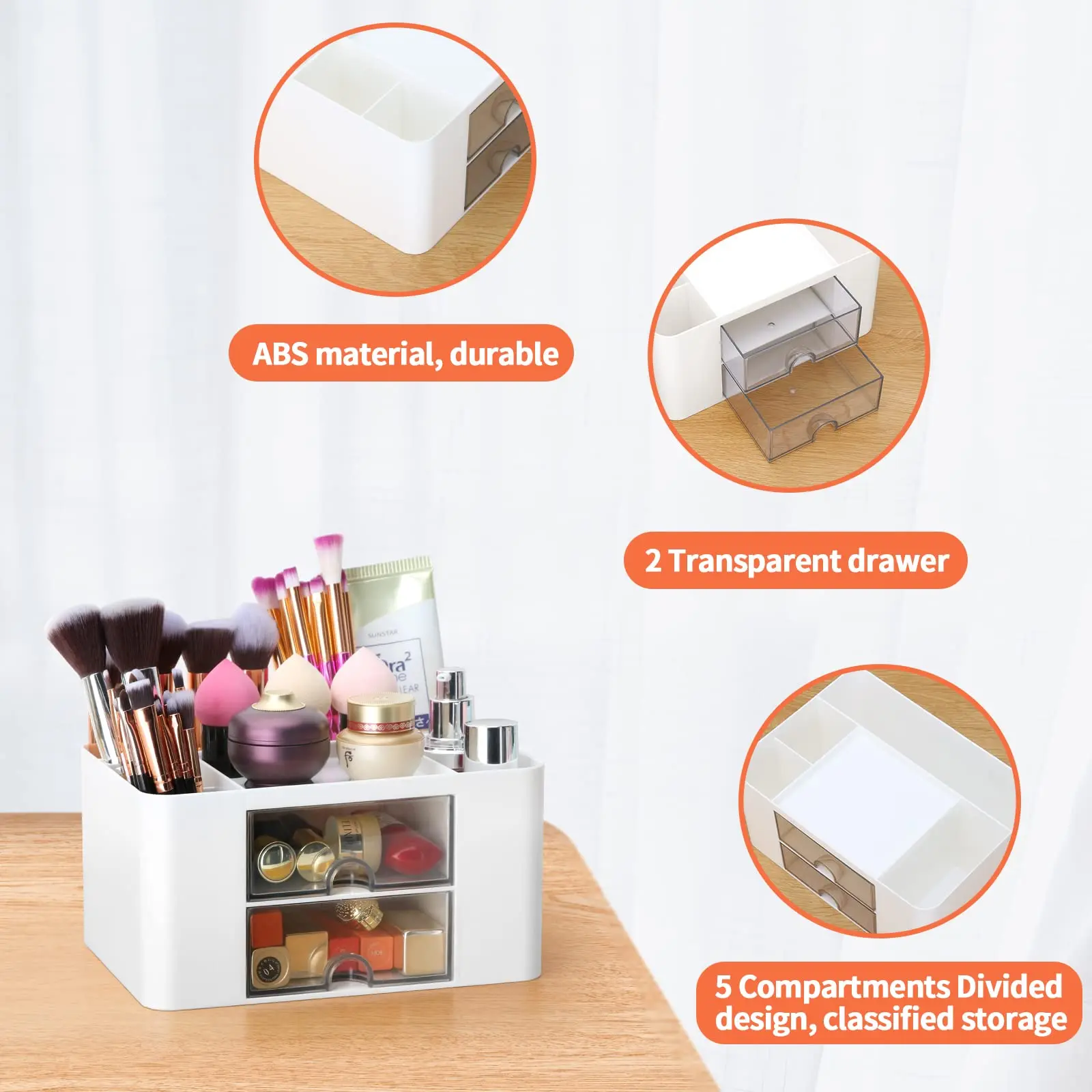 1pc Desktop Drawer Stationery Storage Box Large Capacity Office Pen Holder Multifunctional Pen Holder Desktop Storage Box Stationery Organizer Stationery Storage Box Desktop Storage Kit Storage Drawer Boxes