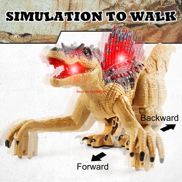 Simulation Electric Sound Light Wireless Remote Control Walking Dinosaur 40CM Mouth Tail Swing Jurassic World RC Dinosaur Toy 5