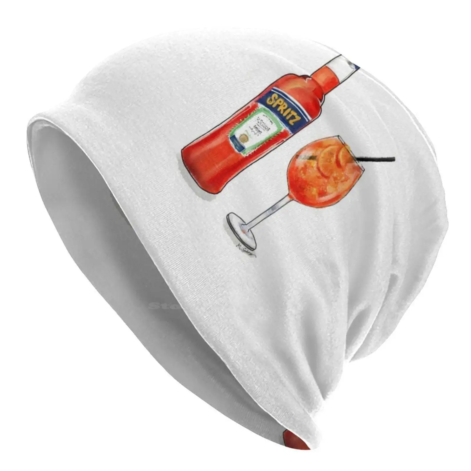 Spritz Cheers! Cappello Lavorato A Maglia Warm Beanie Outdoor Caps Spritz Cocktail Drinks Bar Analyor Italy Italian Food Happy Hour Luxury