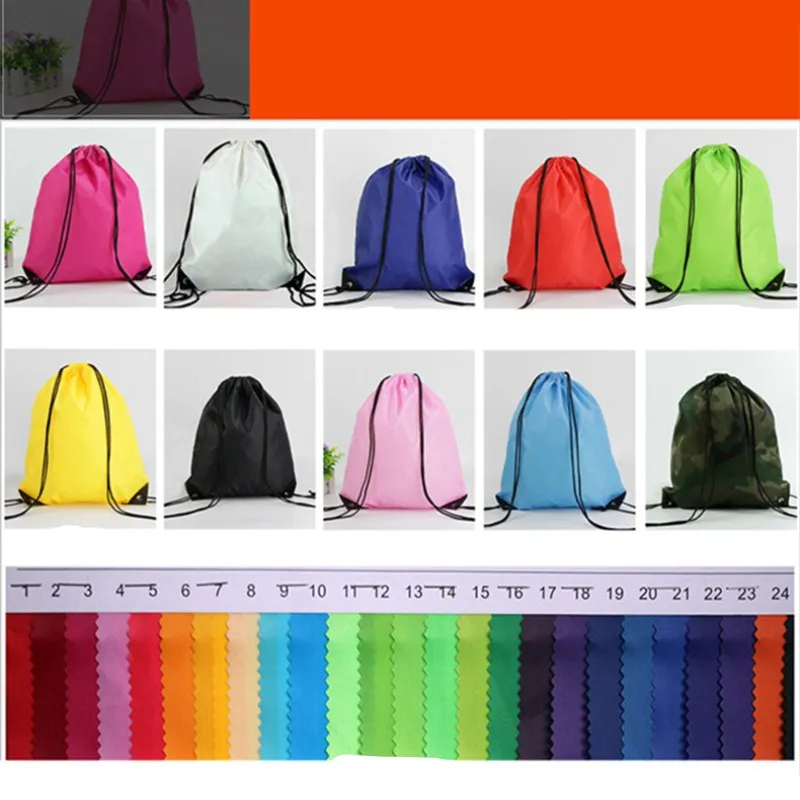 Portable Men Women Sports Gym Bag Drawstring Bag Belt Waterproof Foldable Backpack Shoes Clothes Yoga Running Fitness Travel Bag