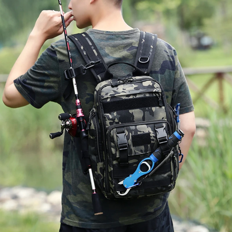 

Chikage Personality Fishing Hunting Waterproof Backpack Large Capacity Lightweight Climbing Bag Multi-function Tactical Backpack