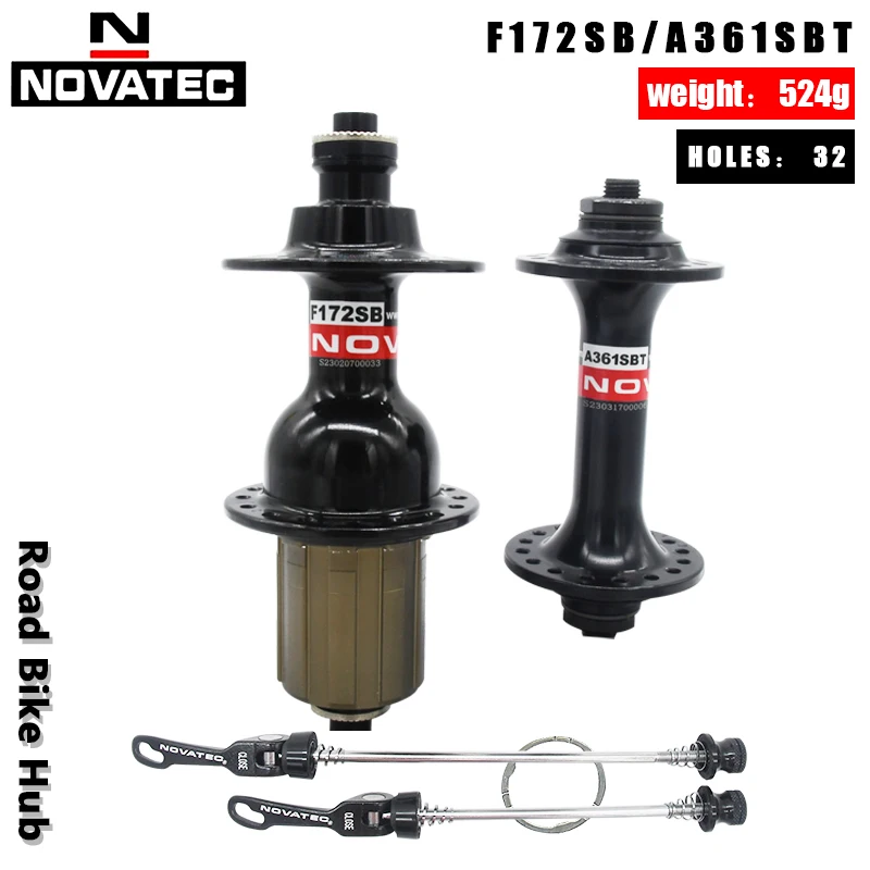 

Novatec A361BT/F172SB Road Bicycle Hub Front/Rear 32 Holes 4 Bearing Quick Release for 8-9-10-11-12S Folding Bike V Brake Hub