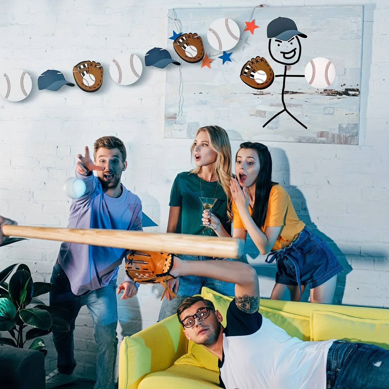 18 Pieces Baseball Paper Cut Outs Baseball Party Theme Cutouts Bulletin Board Decorations with Glue Points for