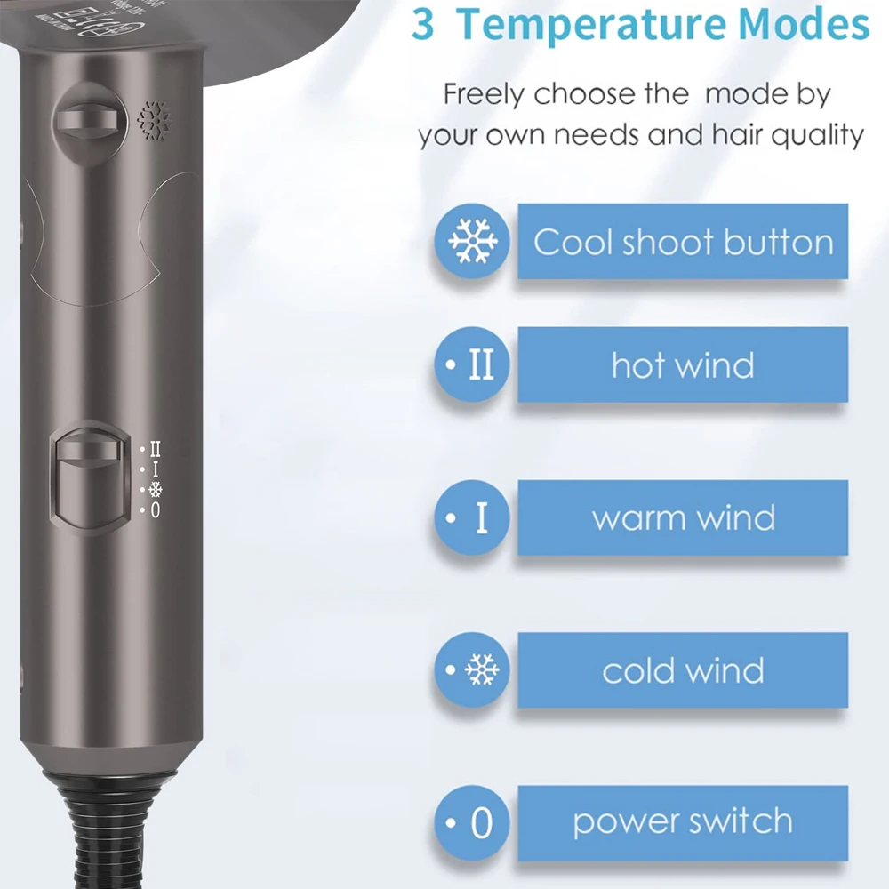 Professional Folding Hair Dryers Household Heating And Cooling Air Hair Dryer Powerful Wind Blow Dryer Care Modeling Tools