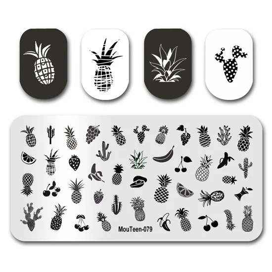 Nail Art Stamp MouTeen173 New Year Christmas Day Nail Plates Stamp Manicure Set For Nail Art Stamping 6
