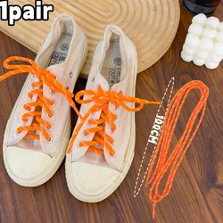 Vibrant 6 - Color DIY Round Shoelaces for Sneakers and Casual Shoes (Orange)
