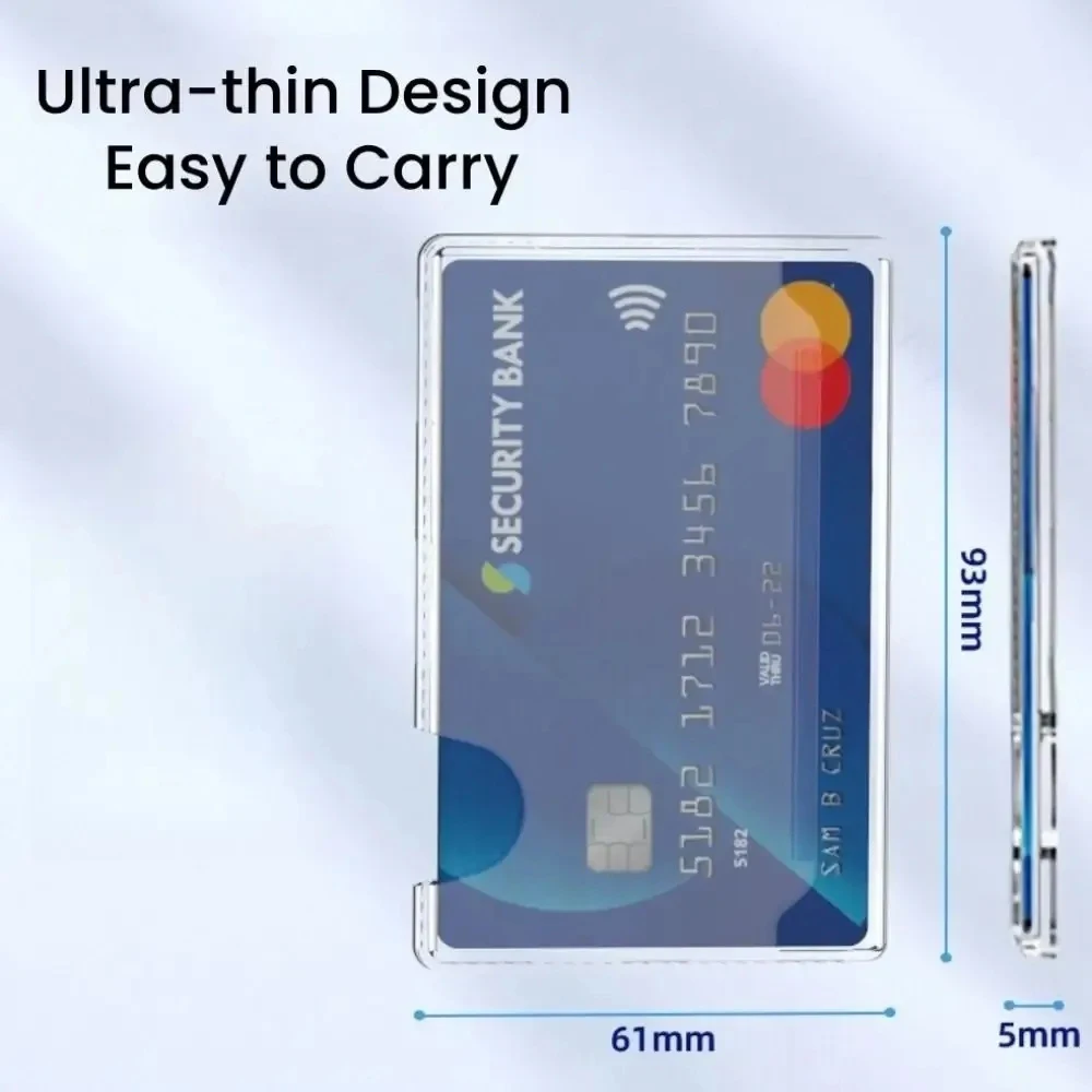 Magnetic Transparent Wallet Card Holder