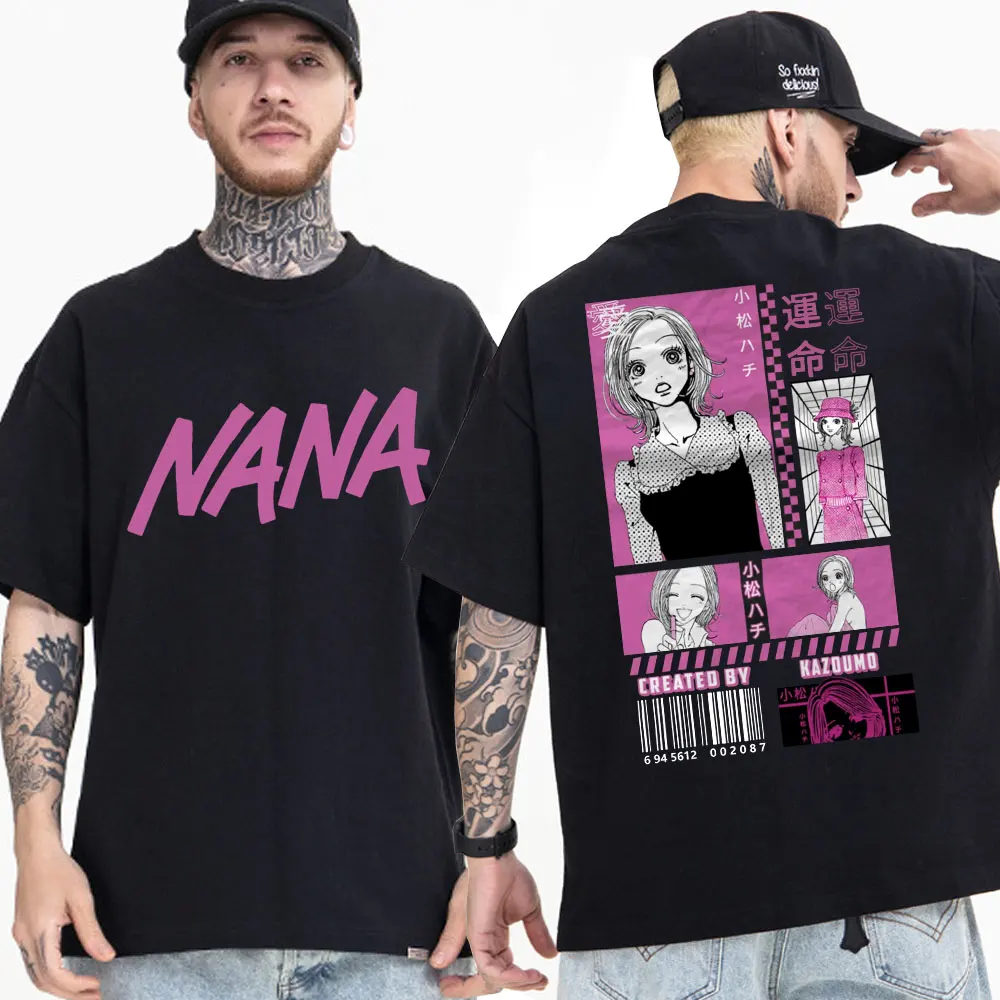 

Anime Nana Osaki Hachi Komatsu Print T-shirt Men's Women's Black Stones Band Manga Men's Short Sleeves T Shirt Retro Streetwear