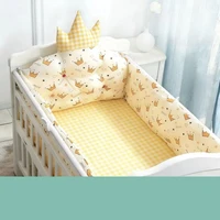 Kit de linge de lit CPull 100% coton pour bébé, ensemble de literie design couronne, pare-chocs, oreiller, couette, housse de matelas inclus 2