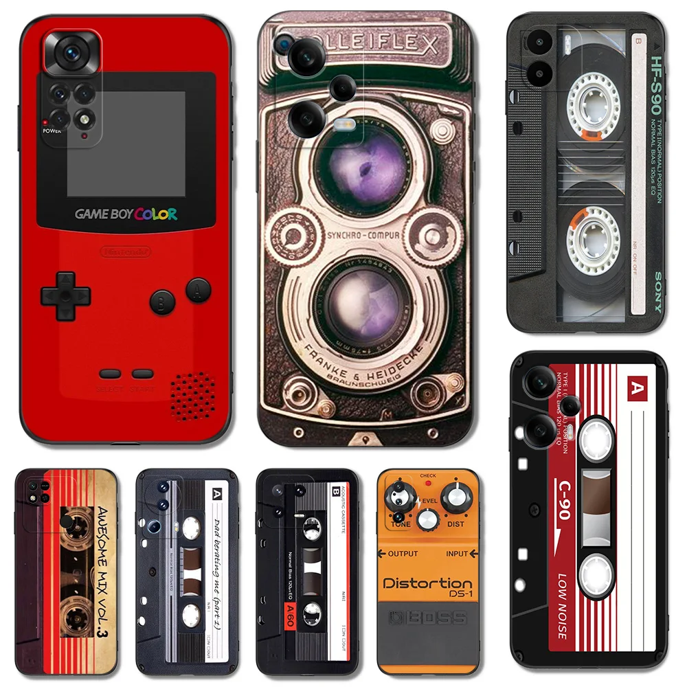 Custodia In Tpu Nero Per Xiaomi 13 Pro Lite Cover Per Telefono Vintage Cassette Tape Stile Retrò