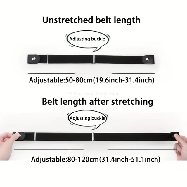 1pc Buckle-Free Belt For Jean Pants,Dresses,No Buckle Stretch Elastic Waist Belt For Women/Men,No Bulge,No Hassle Waist Belt 2