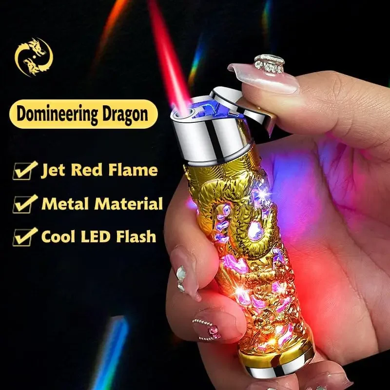 Embossed Relief Dragon Design Torch Lighter for Gifts butane gas lighter