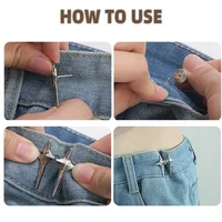 1Pair Cross Star Waist Buckle Adjustable Detachable Pants Clips Waist Tightener Nail-free Metal Button Snaps for Jeans Decor - Image 6