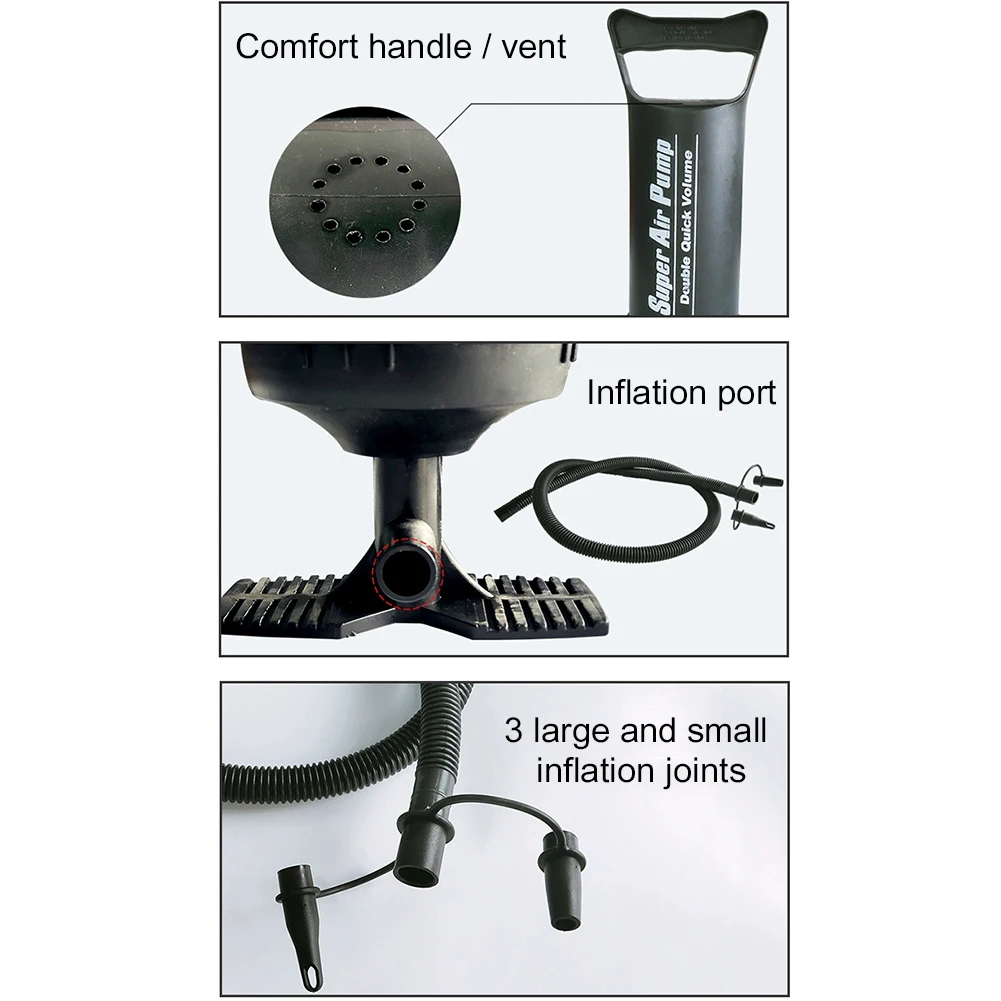 손으로 당기는 팽창식 펌프, PVC 팽창식 핸드 펌프, 빠른 팽창, 양방향 핸드헬드, 수영장 뗏목용 공기 펌프