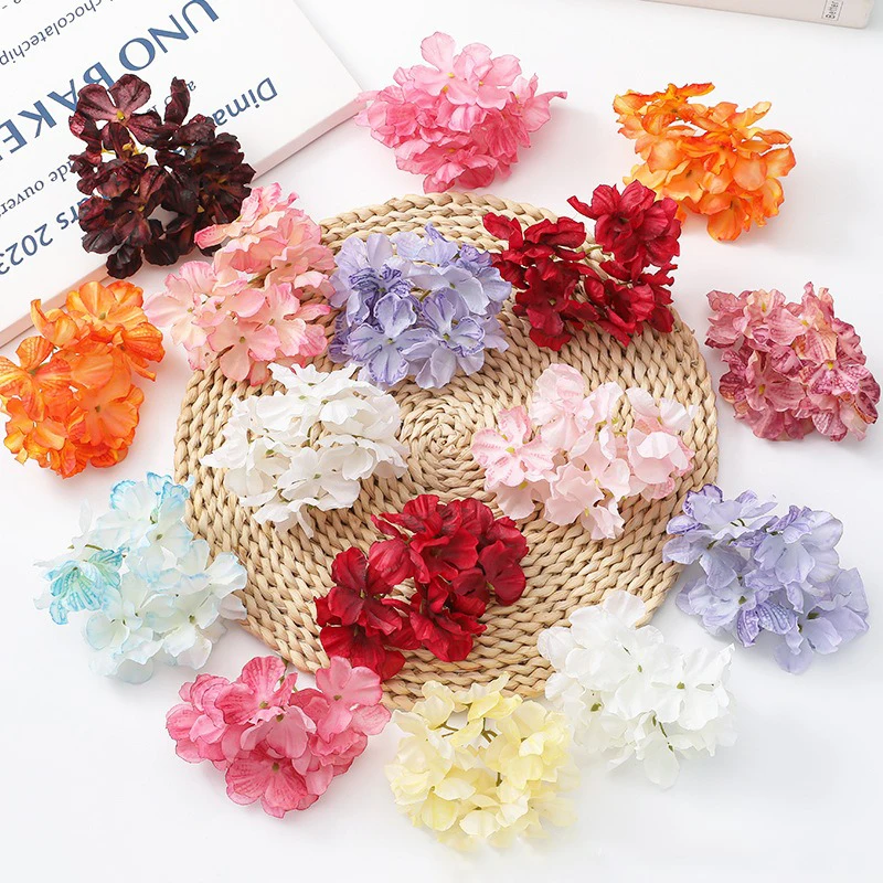 2/5 Stück Hortensien, künstliche Blumenköpfe, Seide, künstliche Blumen für Heimdekoration, Garten, Hochzeit, Dekoration, DIY, Girlande, Geschenke, Zubehör