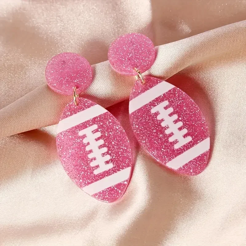 Dangle Earrings 1 Pair Football Baseball Basketball Rugby Fashion Earrings For Mother Gifts