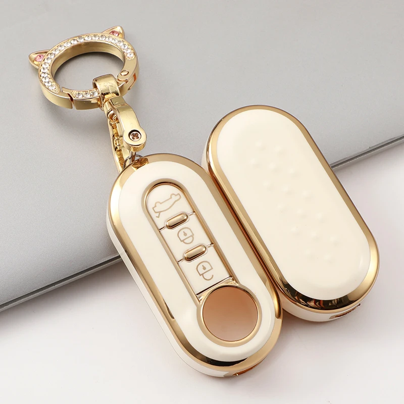 Premium TPU 3-Button Car Key Flip Case - Full Cover Protector Shell Accessories