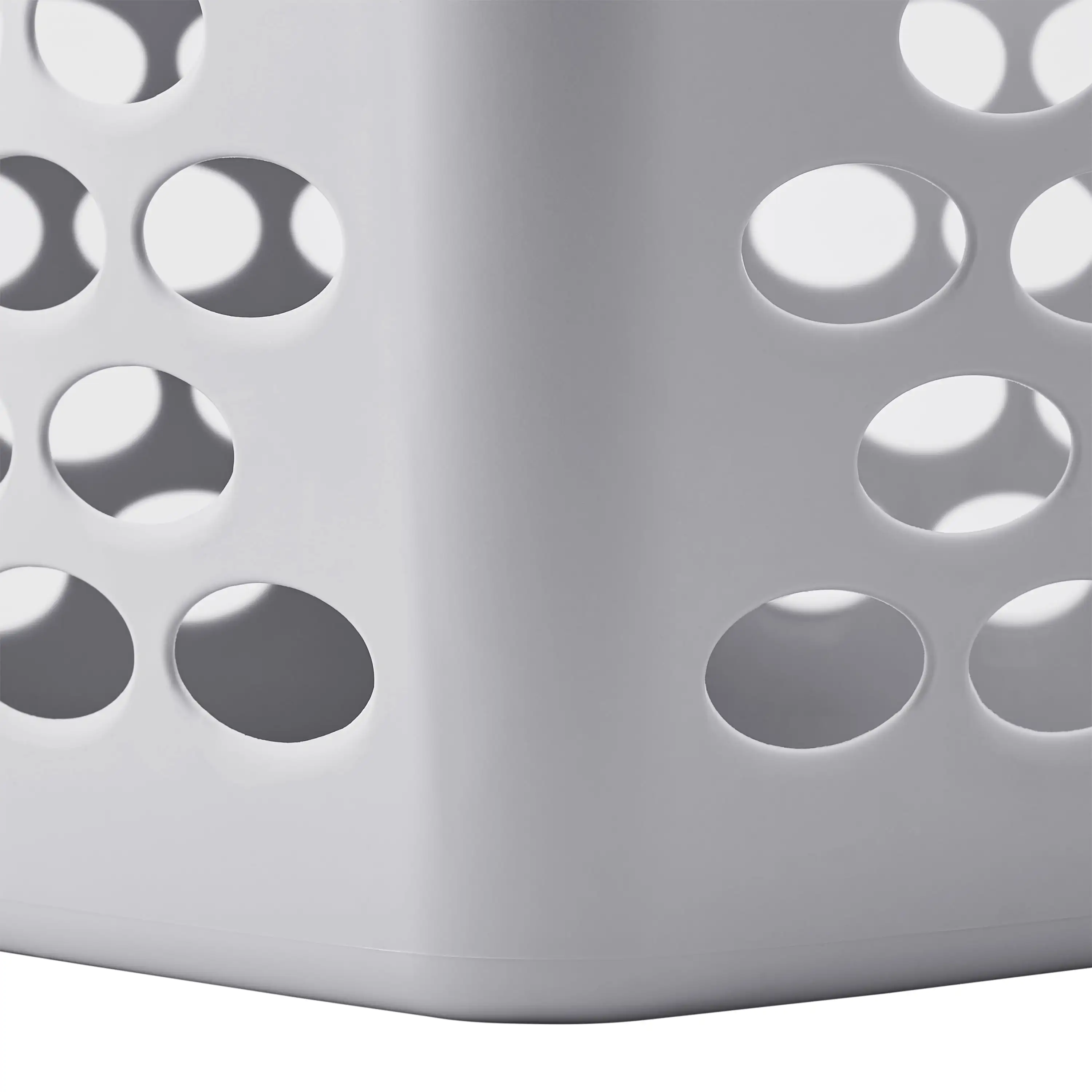 (3 pack)  Flexible Plastic Square Laundry Hamper, Soft Silver 4