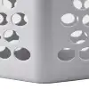 (3 pack)  Flexible Plastic Square Laundry Hamper, Soft Silver 4