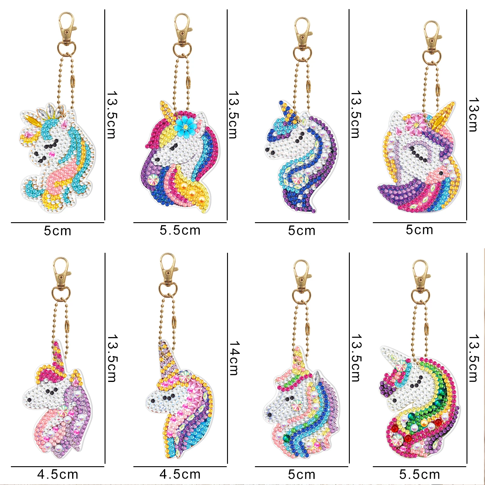 special drill diamond painting New 8 Piece Keychain 5D Diamond Painting Embroidery Keychain DIY Bird Seahorse Keychain Single Sided Point Drill Pendant Gift diy diamond painting 5D DIY Diamond Painting