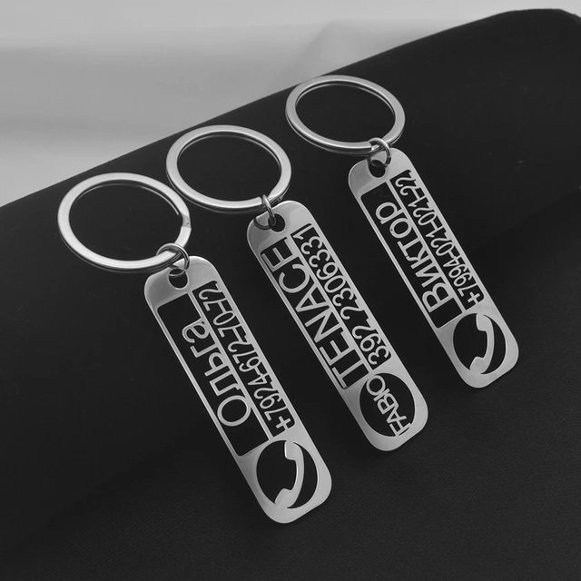 Handmade Custom Keychain For Car Logo Name Stainless Steel