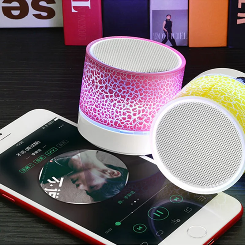 Wirless Bluetooth Speaker LED Light Crack Mini Protable Speaker Outdoor Sound Box for Mobile Phone best portable speakers