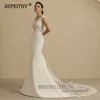 BEPEITHY Customized V Neck Mermaid Wedding Party Dress Sleeveless Court Train Vintage Boho Bridal Gown For Women Online Shopping 4