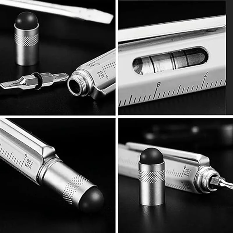 24 Pcs 도구 펜 6-In-1 도구 펜 멀티 도구 도구 펜 및 24 Pcs 잉크 리필 가제트 스크루 드라이버 선물 펜