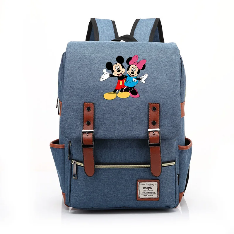Disney Mickey Minnie School Bags Students Laptop Backpacks Women Men Travel Bags Teenager Bookbag Unisex College Backpack