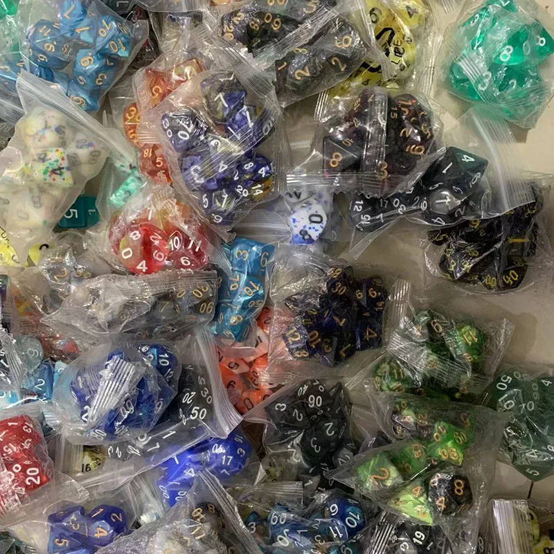 Dice set 7PCS/LOT Multi-sided random colors