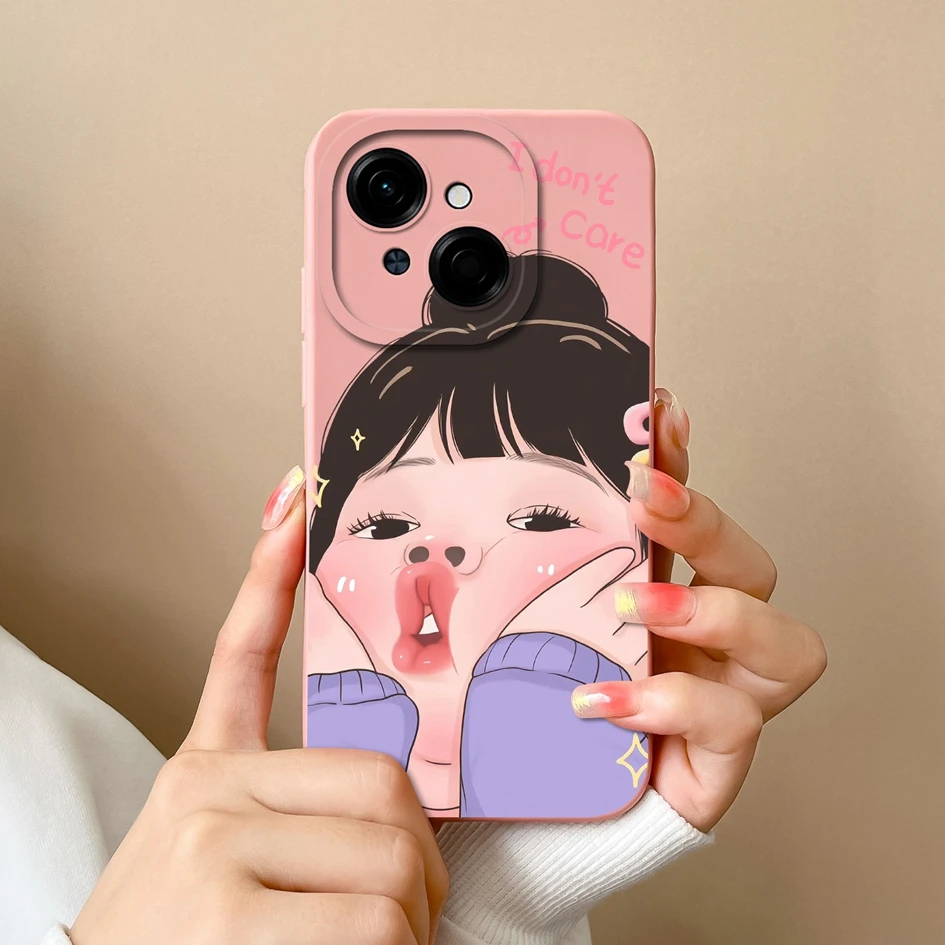Colorful Pattern Liquid Silicone Case with Lens Protection