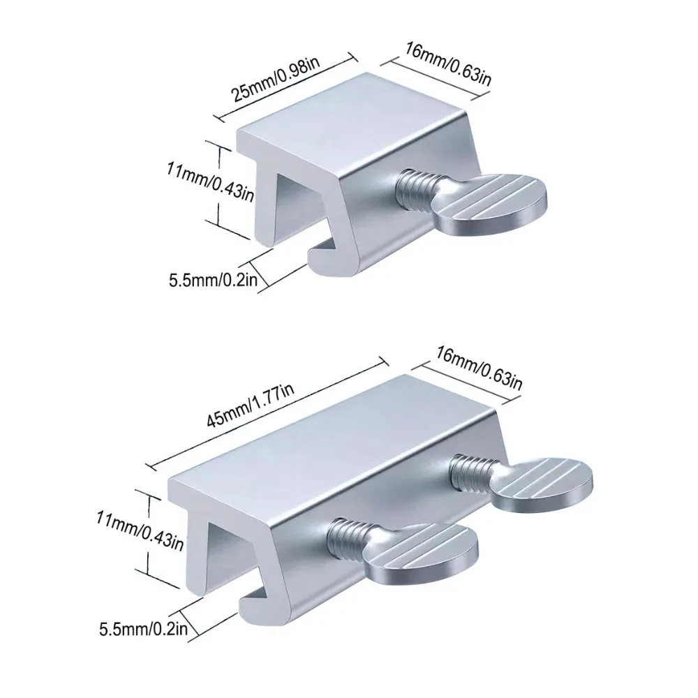 Durable Aluminum Alloy Window Locks Adjustable Safety Sliding Door Clips Sliding Security Window Lock Stopper Window
