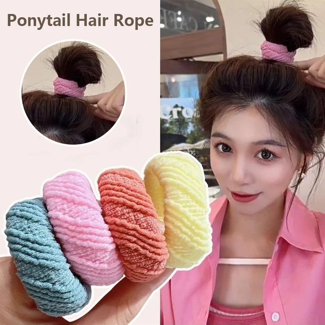 5Pcs/Set Thickened Women's Hair Ties High Horse Tail Hair Bands Rubber Bands Elastic Hair Ropes Durable Hair Ties Accessories