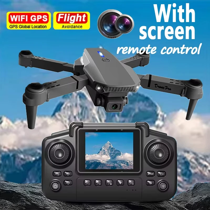Drone 6K 8K Double Caméra Pliable avec Stabilisation, Noir